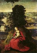 Adriaen Isenbrant Madonna and Child in a landscape painting